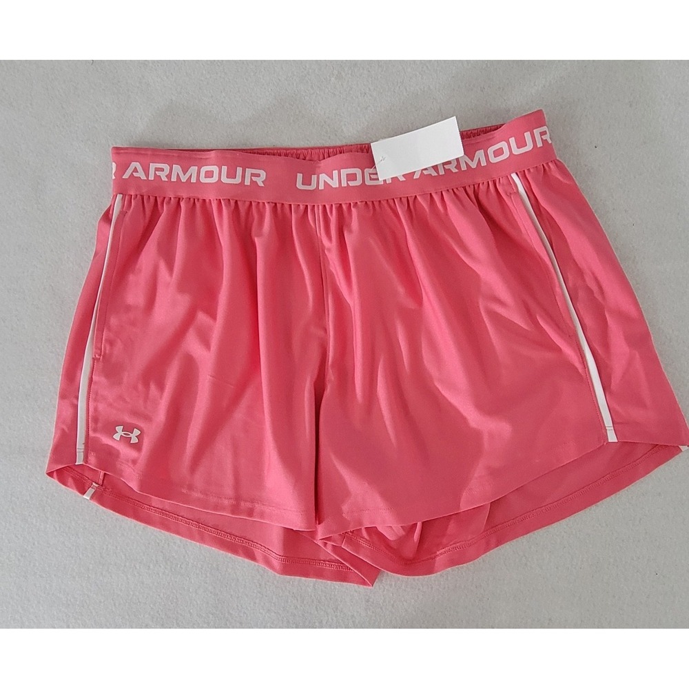 Under Armour Play Up Women's Running Shorts Pink Lightweight Breathable Size 1X